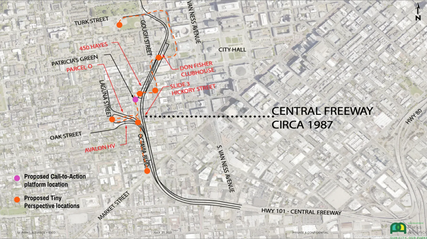 Neighborhood trail and installation map