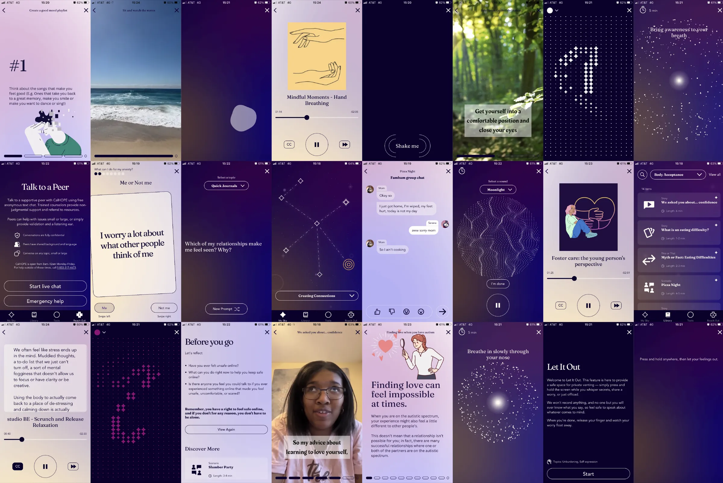 Soluna, the shipped app, screen by screen